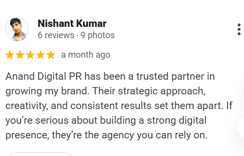 Happy digital PR client from India sharing success story , Best Digital PR Agency In India